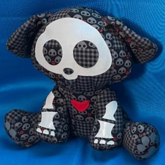 TOYNAMI RARE SKELANIMALS ~ DEAD IN PLAID DAX THE DOG PLUSH DOLL / STUFFED ANIMAL - Picture 4 of 16